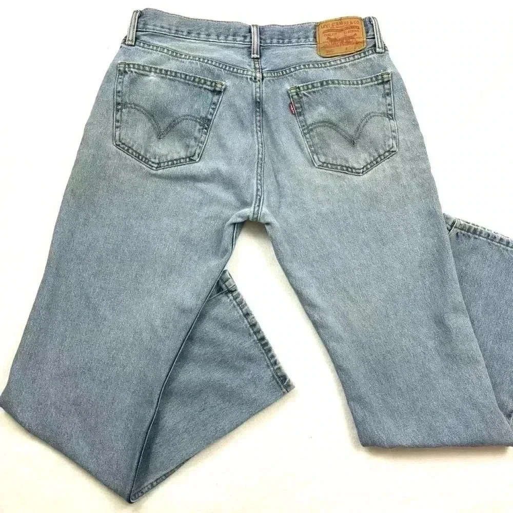 Vintage Levi’s 505 Retro Med Wash Faded Slim Straight Mens‎ Jeans Size 34/32